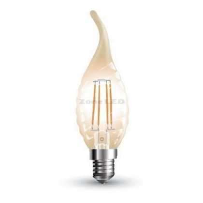 LED Bulb  4W Filament  E14 Candle Tail Amber Cover Warm White