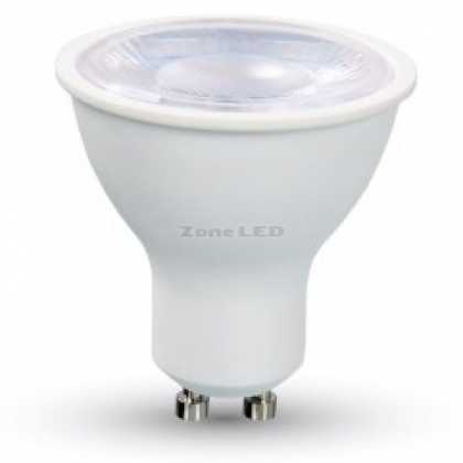 7W LED Spot Lampe Kunststoff grau mit Linsen GU10 Weiss dimmbar