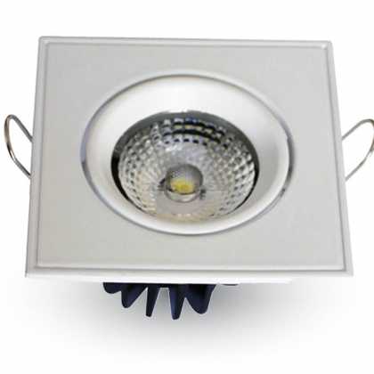 3W LED Downlight COB Square Changing Angle - White Body White