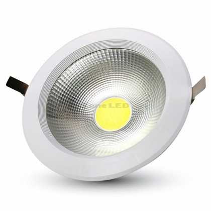 10W LED COB Downlight Round A++ 120Lm/W White housing White light