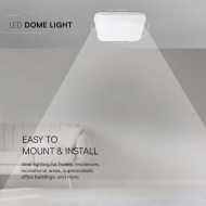 18W LED Dome Light  Square White Frame 3000K IP44