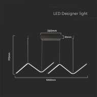 12W LED Designer Hanging Light Curve Black 4000K