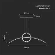 36W LED Designer Hanging Light Black 4000K