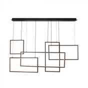 45 W LED-Designer-Hängeleuchte, 120 x 50 x 60 cm, schwarzes Gehäuse, 3000 K