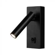 2W Wall Luminaire Black Body and power - turn on / off  button 3000K