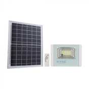 16W Solar Panel With LED - Floodlight, 6000K, White Housing