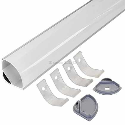 Aluminiumprofil für LED-Streifen, Winkelprofil - 2000 mm Länge, Matt