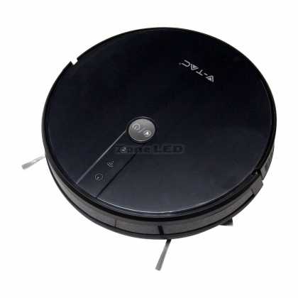Auto Charging Gyro Robotic Vacuum Cleaner Compatible With  AMAZON ALEXA AND GOOGLE HOME - Black 