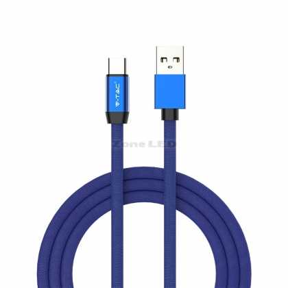  1m Art - C Mikro USB Kabel, Blau Ruby Serie