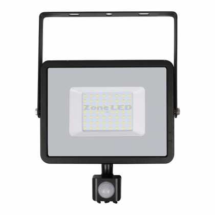 50W LED Fluter mit Bewegungsmelder mit SAMSUNG Chip 6400K Schwarz Körper Grau Glass