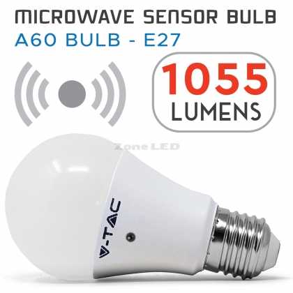 11W- LED BULB A60 E27  With RA80 Micro - Wave  Sensor 4000K
