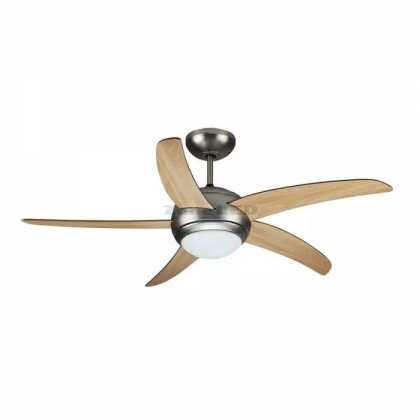 60W LED Ceiling Fan With RF Control -5 BLADES - 2 x E27 Base 35WDC Motor, Brown