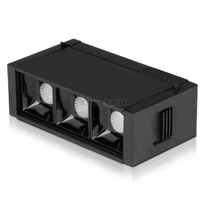 3x1W LED Magnetisches SMD Spot lineares Licht schwarz IP20 24V 3000K