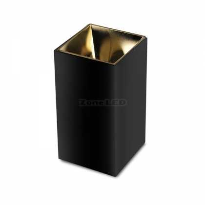 GU10 Fitting Square Profile Black Body Gold Reflector