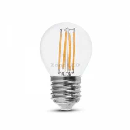 6W G45 LED Filament Bulb Transparent Glass  6400K E27