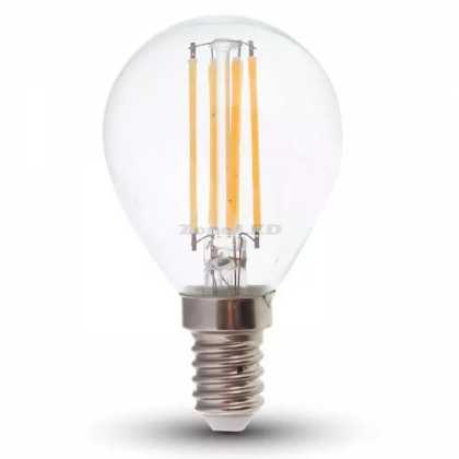 6W E14 Filament LED Lamp P45 Transparent 6400K