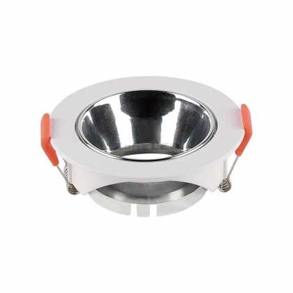 GU 10 Luminaire Round White Frame And Chrome Reflector