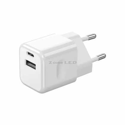 30W Charging ADAPTER 1 PD+1 QC Port White