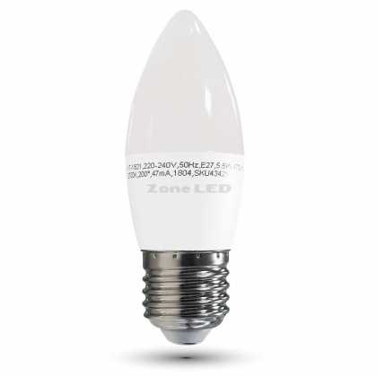 5.5W LED Candle E27  White 6400K