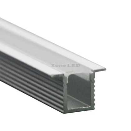 Montage-KIT mit Diffusor f?r LED Streifen Einbau 2000 x 12.4 x 9mm Weiss
