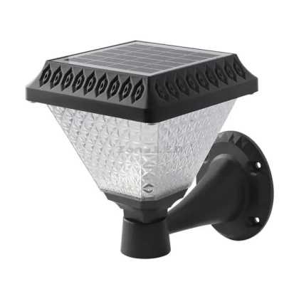 LED Solar Gartenwandleuchte Mit HF Steuerung CCT: 3 in 1 Schwarzes Geh?use  IP44 (D:160*160*230mm) 