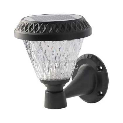 LED Solar Garden Wall Light With HF Control CCT: 3 in 1 Black Housing IP44  (D:160*230mm)