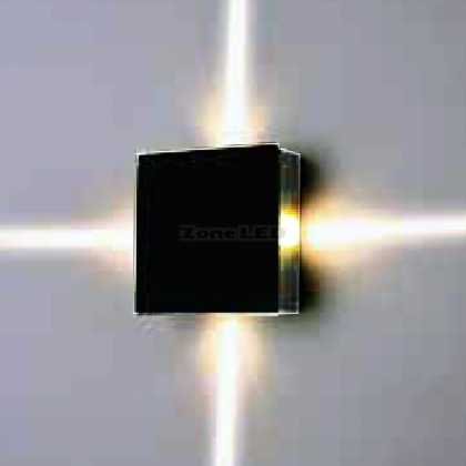 4W LED Wall Light Black Body Square 3000K IP65 4 - Directions Lighting