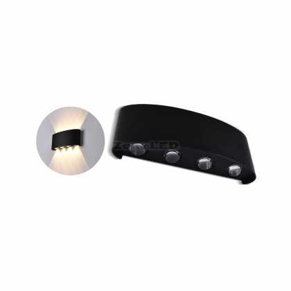 8W LED Wall Light 4000K Sand - Black 8 light beam directions