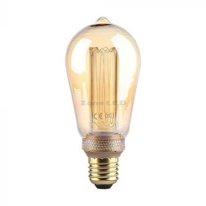 4W ST64 E27 LED Art Filament Amber Glass1800K