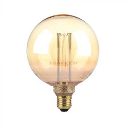 4W G125 E27 Art Form Filament Bulb Amber Glass 1800K