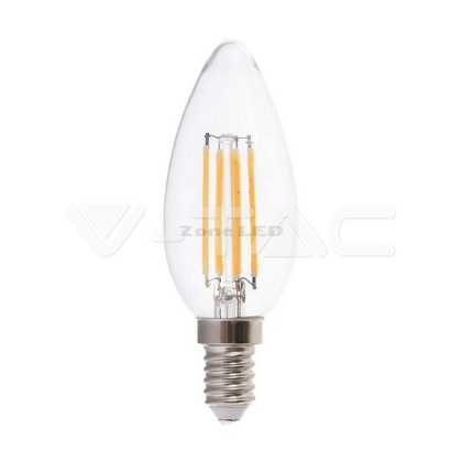 4W E14 LED Bulb Filament Candle 6500K Transparent