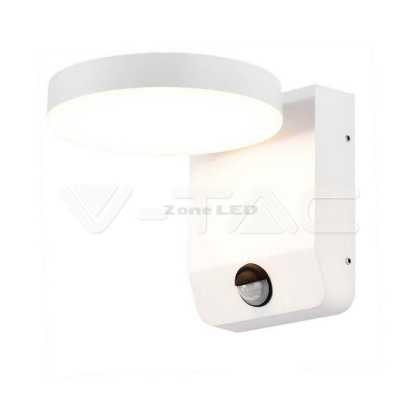 17W LED Wall Light White With Sensor Body Round 4000K IP65
