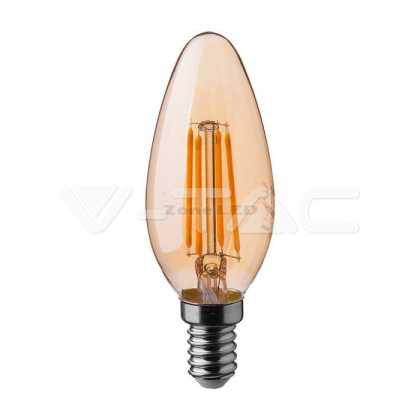 4W E14 LED Glühfaden Kerze Bernstein Abdeckung  2200K