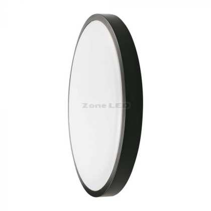 24W LED Ceiling Light Round Black Frame IP44 6500K