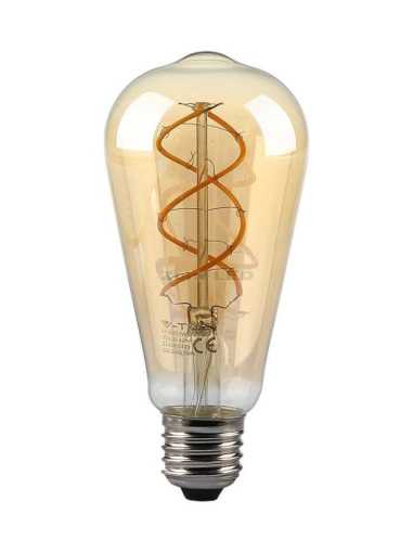 4.8 W LED-Glühbirne ST64 Filament E27 bernsteinfarbene Abdeckung gebogenes Glass 1800 K