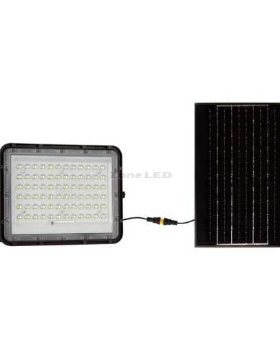 15W LED Solar Floodlight 6400K Replaceable Battery 3m Wire Black Body