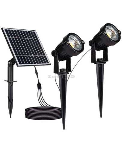 2*1.2W LED Solar Spike Black Body 3000K IP65