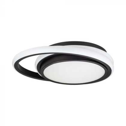 38W LED Designer Deckenleuchte Schwarz Doppelt Rund, 4000K