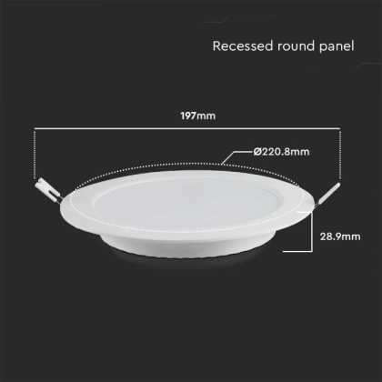 18W LED Backlit Recessed Panel Round 4000K