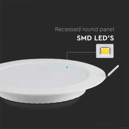 12W LED Backlit Recessed Panel Round 6500K