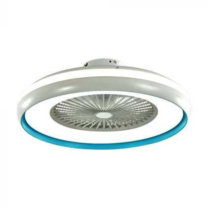 45W LED Boxventilator mit Deckenleuchte, RF-Steuerung, CCT: 3-in-1, Motor, Blauer Ring