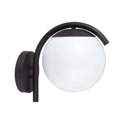 E27 Wall LAMP Holder Opal PC Matt Black Body