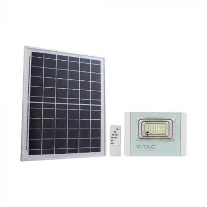 12W  Solarpanel Mit LED - Flutlicht, 6400K, Weisses Gehäuse  