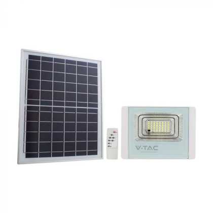 16W  Solarpanel Mit LED - Flutlicht, 4000K, Weisses Gehäuse  