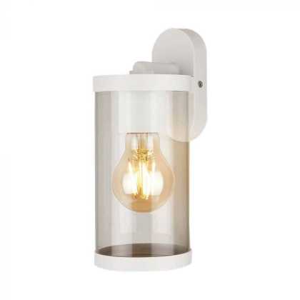 E27 Wall Lamp Holder Transparent, Polycarbonate  Matt White Body 