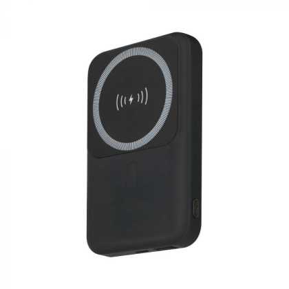 10000mah MAGNETIC Wireless POWER BANK With Metal Ring BLACK