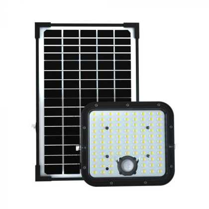 30W LED Solar Floodlight LiFePo Battery 3.7V Black 4000K With Motion Sensor