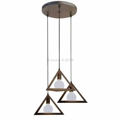 Trio Geometric Black Pendant Light With Black Canopy