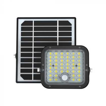 10W LED Solar Floodlight Cube 4000K Black housing with motion sensor