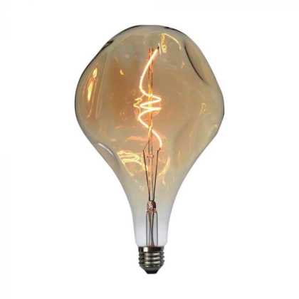  4W LED BulbFilament Spiral A165S 2700K Amber Glass